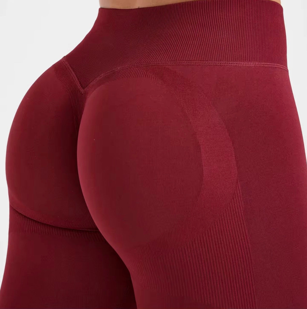 Seamless Sculpting Workout Leggings – Red