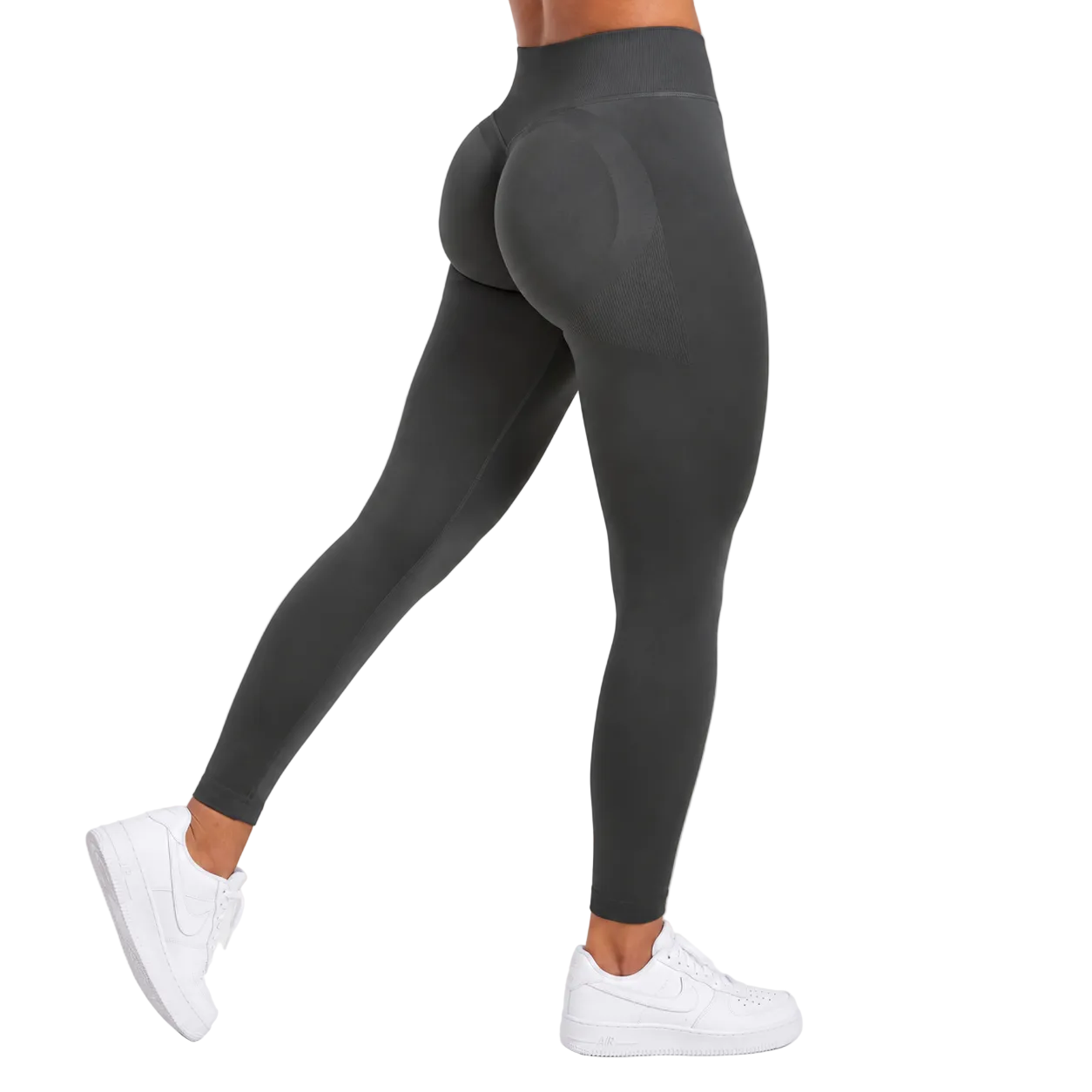 Seamless Sculpting Workout Leggings – Dark Grey