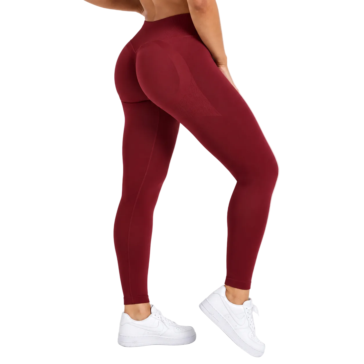 Seamless Sculpting Workout Leggings – Red