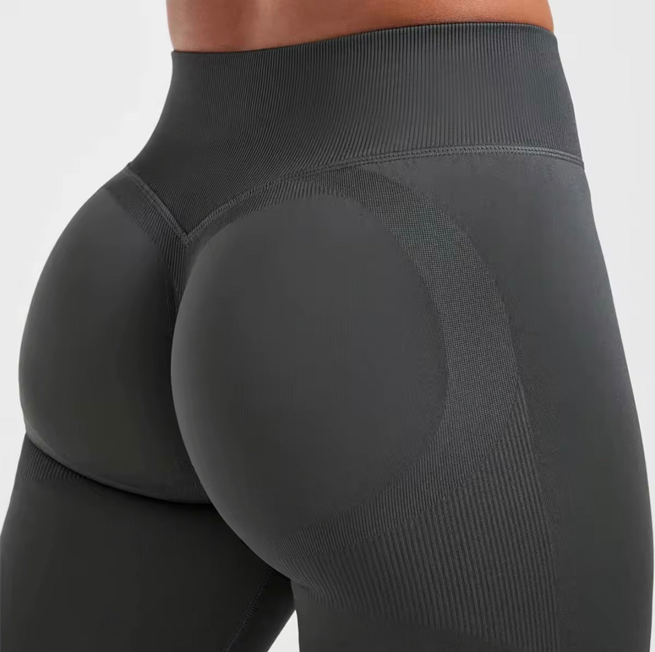 Seamless Sculpting Workout Leggings – Dark Grey