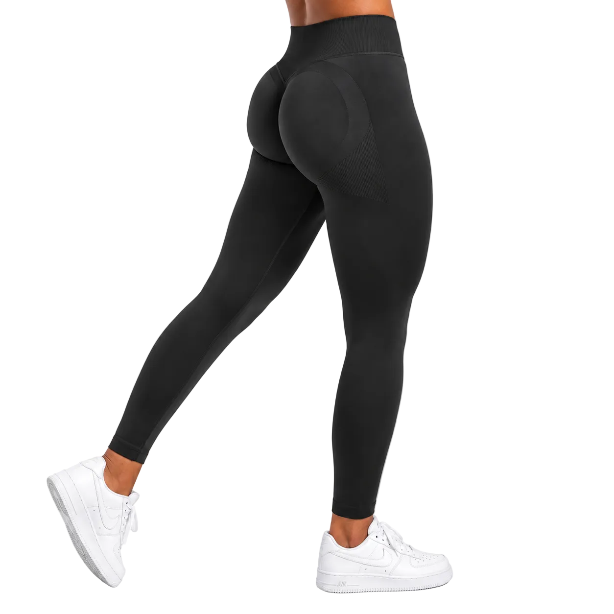Seamless Sculpting Workout Leggings – Black