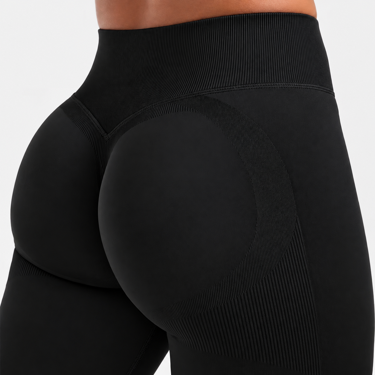 Seamless Sculpting Workout Leggings – Black