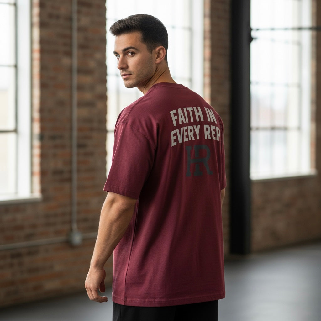 Burgundy Oversized Fit Tee  [Pre'order]