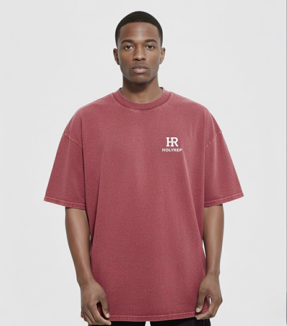 Washed Red Oversized Tee